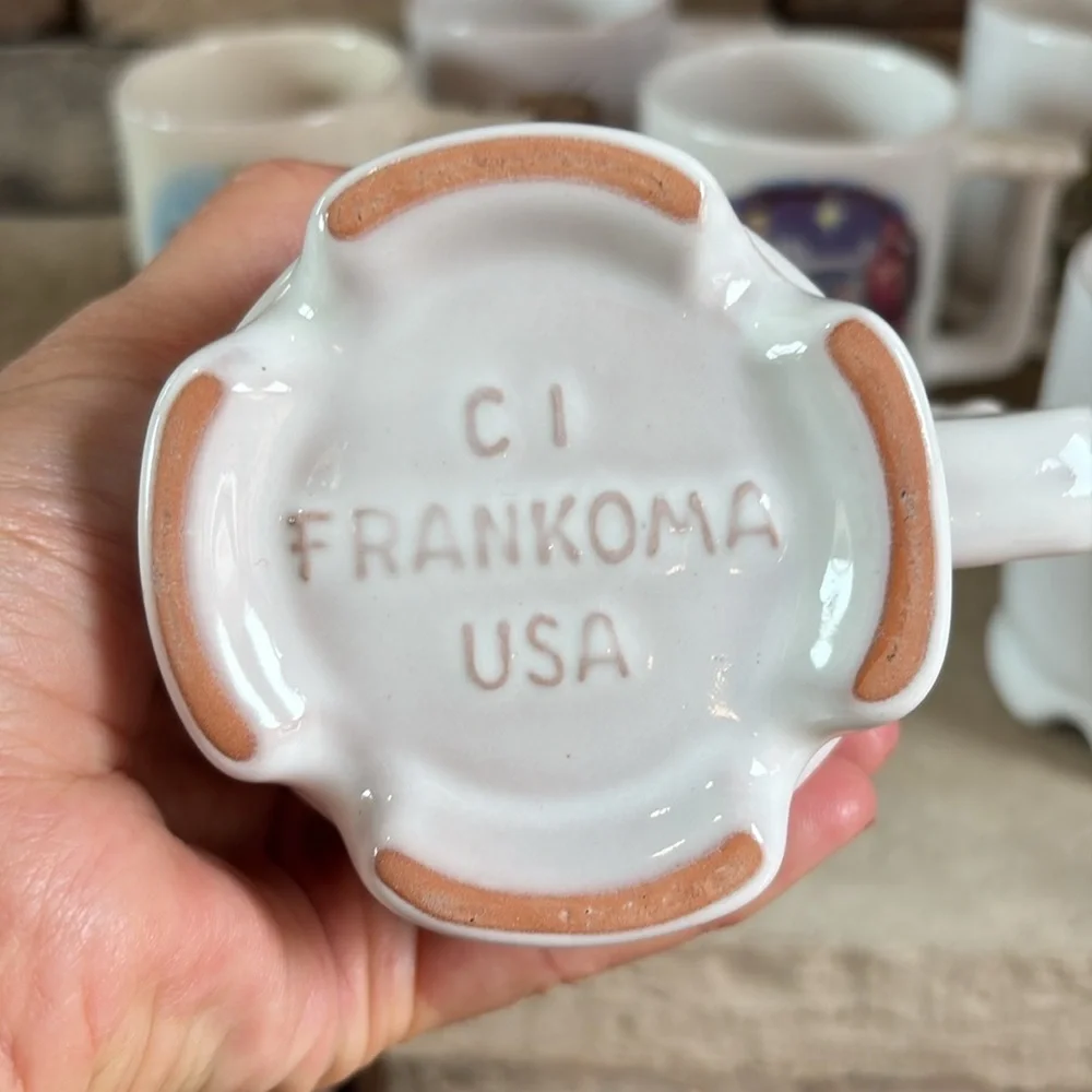 Frankoma USA Christmas collectors coffee cups/mugs set of 7